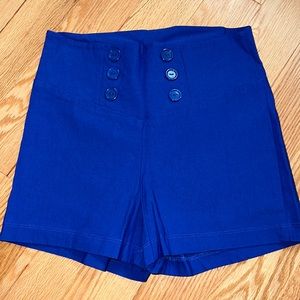 Blue high waisted shorts